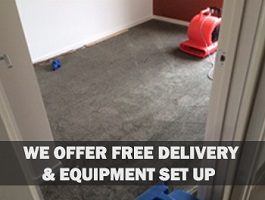 free set up and delivery of carpet drying
                          equipment